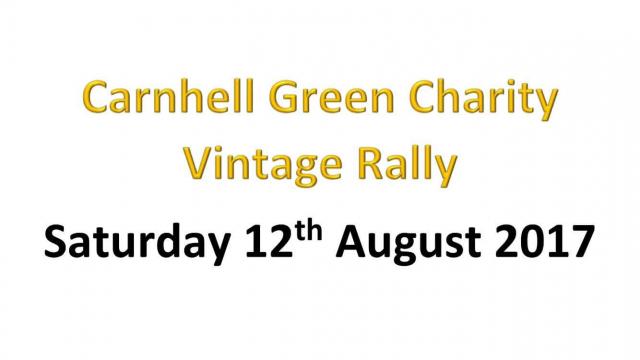 Carnhell Green Charity Vintage Rally will be held from 9am this Saturday, August 12, at fields close to Carnhell Green.